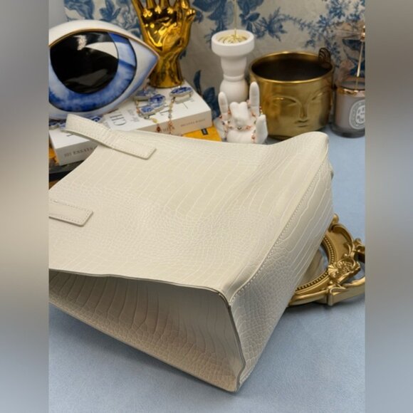 🆕 TED BAKER 🧿 NWOT REPTCON White Croc-Embossed Small Icon Tote Bag - Picture 15 of 15
